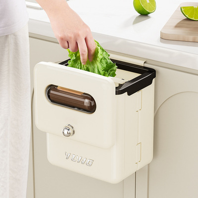 壁挂式垃圾桶家用高级感大号厨房卫生间厕所用窄缝带盖防水垃圾桶
