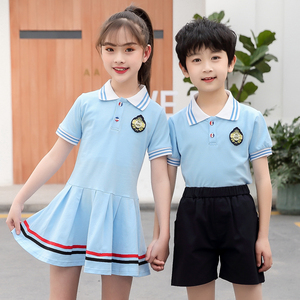 定制幼儿园园服夏装小学生校服夏学院风套装儿童运动服男女童班服