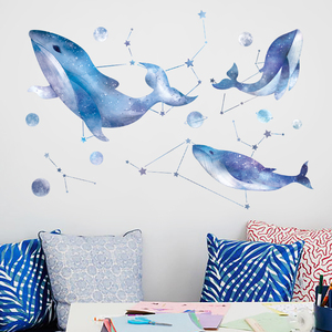 ins装饰蓝色鲸鱼贴纸