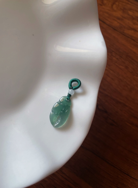 天然a货翡翠冰蓝水黄翡蟹钳八方来财提溜小吊坠手机挂件玉坠配饰