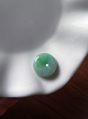 天然a货翡翠飘绿小孩成人中小款平安扣吊坠项链玉石挂件男女玉坠