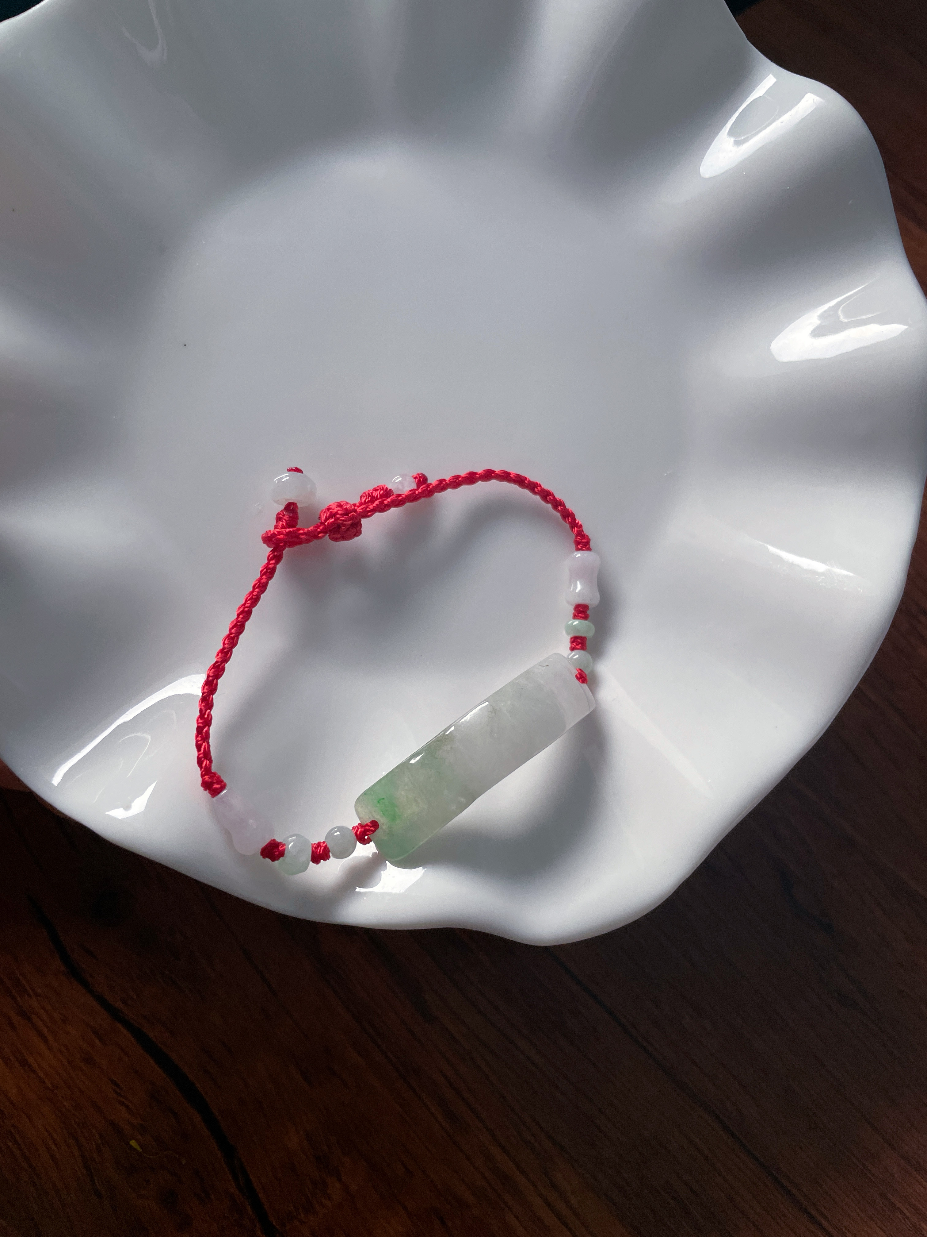 天然A货翡翠乌拉浅飘绿玉石步步高升竹节手牌葫芦手工编织手链绳