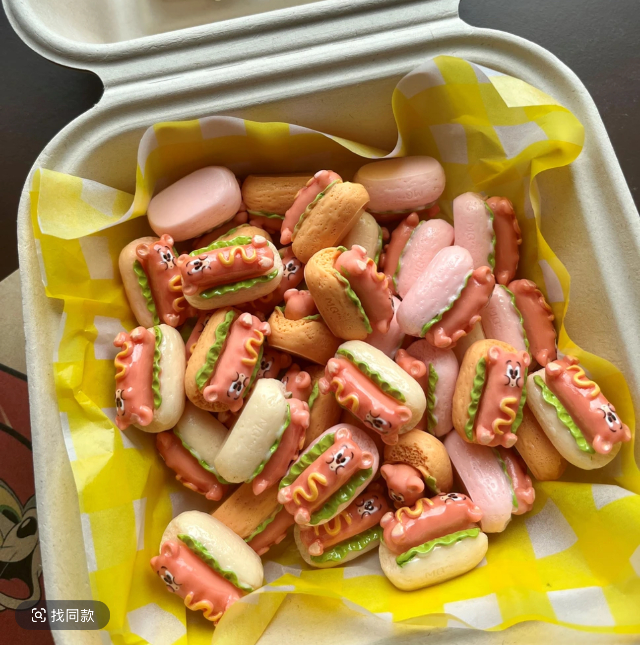 咪奇定制杰瑞热狗创意手工DIY仿真微缩奶油胶冰箱贴树脂食玩配件