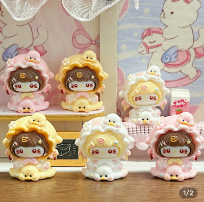 定制幼稚园鸭鸭kt卡通diy奶油胶手工冰箱贴发夹树脂配件装饰材料
