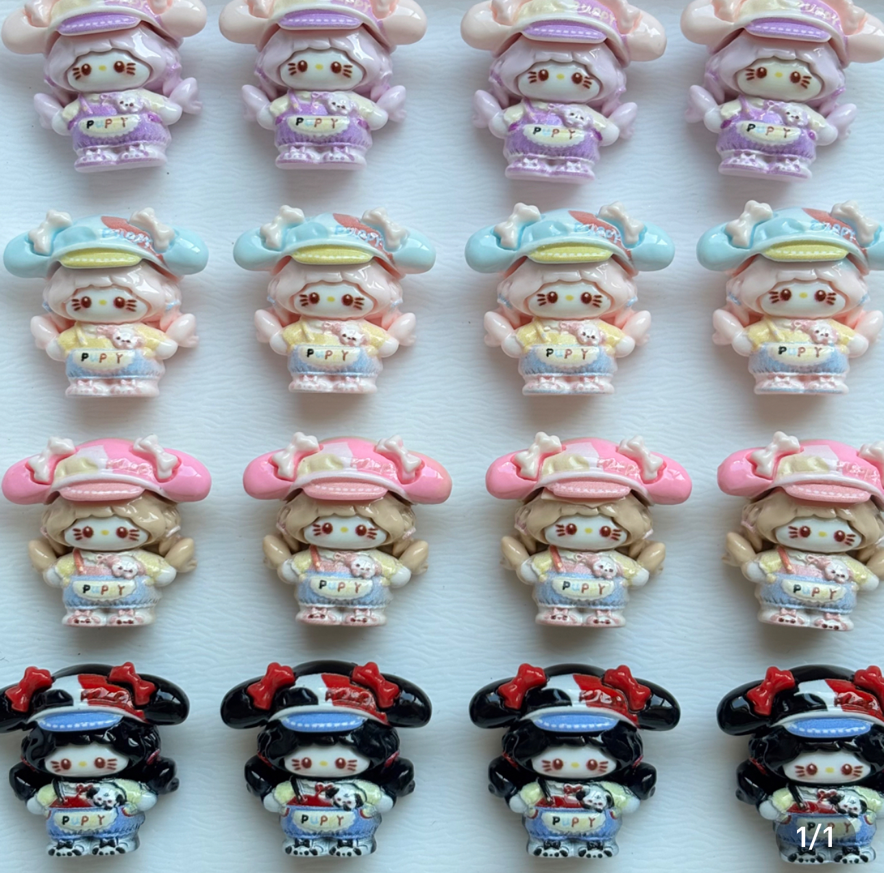 定制贝雷小狗kt卡通diy手工奶油胶发夹冰箱贴挂树脂配件装饰材料