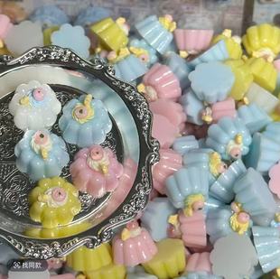 定制立体奶酪布丁仿真食玩diy奶油胶钥匙扣包挂树脂配件装 饰摆件