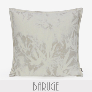 宋式美学沙发抱枕提花工艺压边靠垫新中式米咖色竹叶酒店别墅靠枕