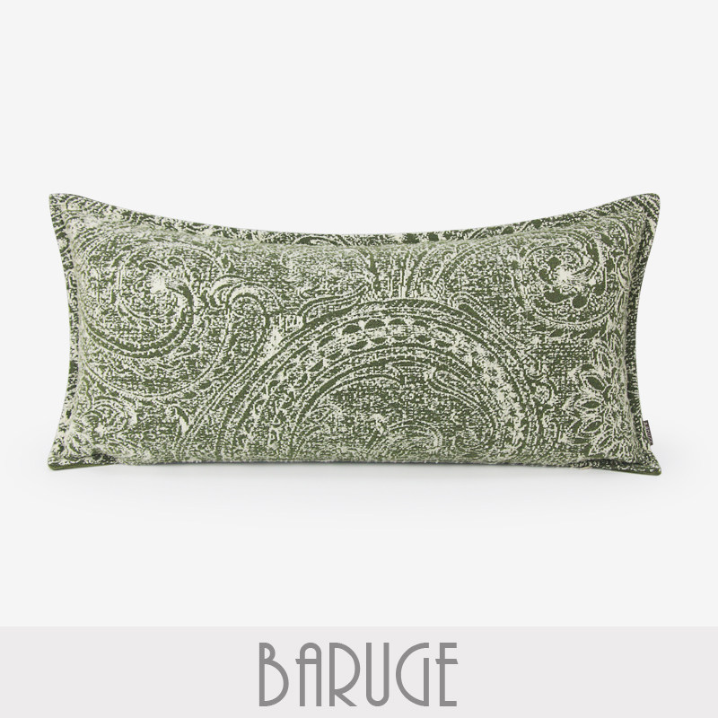 【佩斯利】法式绿色羊毛长枕客厅沙发装饰腰枕布艺压边长枕套酒店,居家布艺,腰靠垫,淘宝优惠券,粉丝福利购,淘宝优惠卷