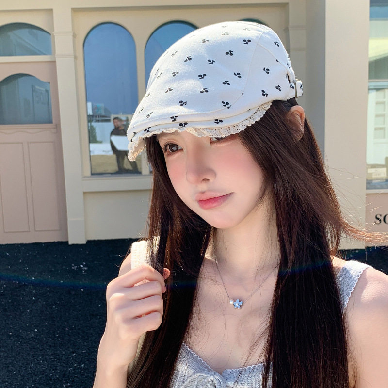 显脸小大头围法式贝雷帽女款