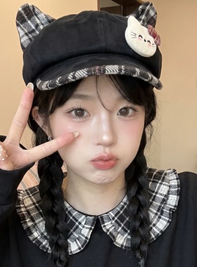 韩系复古八角贝雷帽女秋冬显脸小