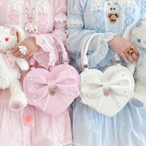 【二团定金】古早甜心包lolita可爱花边甜系蕾丝爱心包手提包女