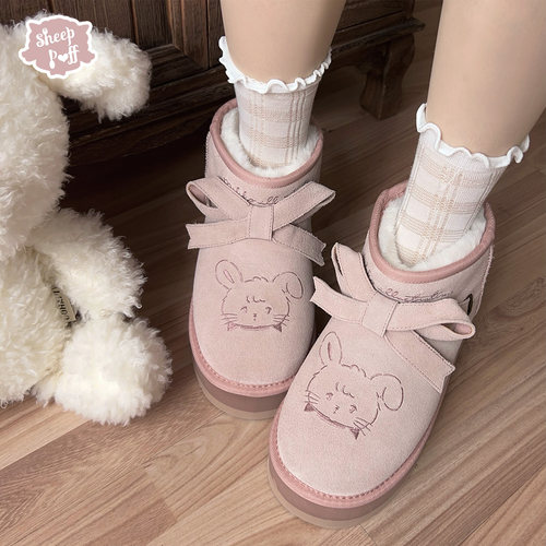 【现货】mikko低帮雪地靴 绵羊泡芙冬季保暖雪地靴加绒棉鞋