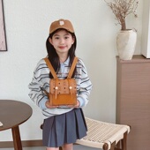 迷你儿童背包2026新款 卡通小熊印花双肩包复古英伦幼儿园书包 时尚