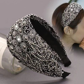 韩国宽边带齿遮白发发箍发带蝴蝶水钻布艺甜美森女系发卡头饰