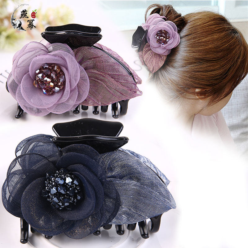 Japan and South Korea Hair caught Large Korean Edition Hairdressing Fabric art Grip Rhinestone barrette South Korea headdress lady Card issuance Ponytail Flaxen Hairin the Accessories/Fashion Jewelry, Hair Accessories  category - from Buy2taobao.com to provide professional Taobao agent buy service