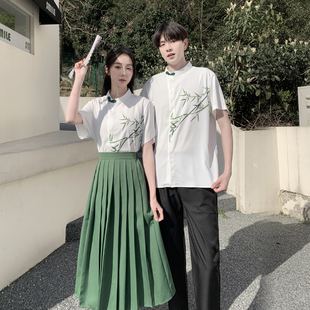 民国风学生毕业班服诗歌朗诵初高中大合唱演出服装青年新中式