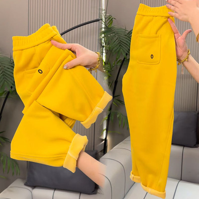 欧货春秋季新款加绒休闲裤女