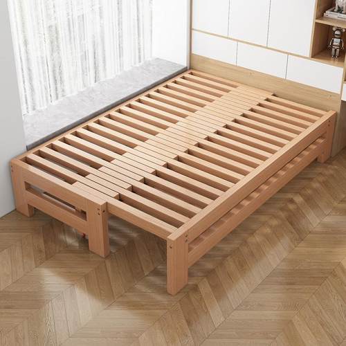 宣然简约抽拉松木榉木伸缩沙发床