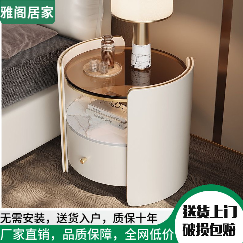 现代简约圆形床头柜整装发货