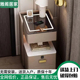 轻奢实木智能床头柜简约现代多功能免安装 家用卧室岩板充电床边柜