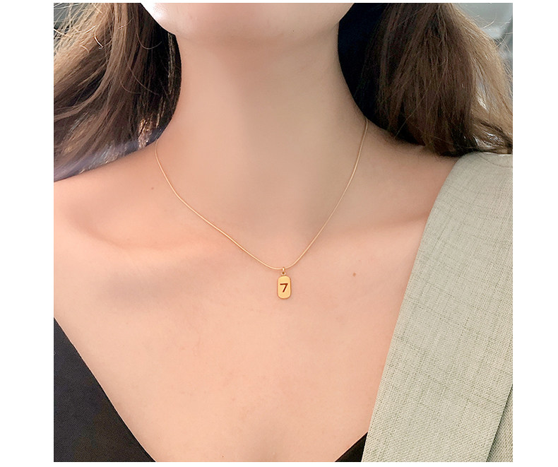 欧美时尚镂空幸运数字小7吊坠气质锁骨链个性冷淡风潮设计蛇骨链