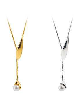 水滴珍珠长款项链锁骨链女