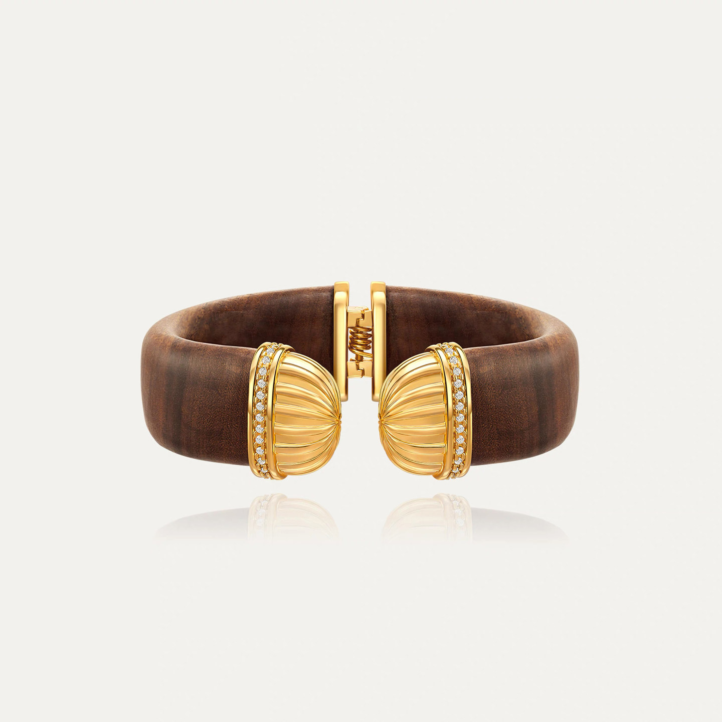 明星同款塔尼之环原木镶钻手镯女