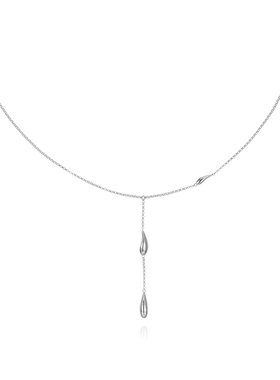 单层雨滴吊坠项链锁骨链女