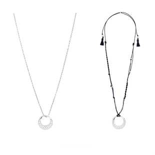 网兜月牙包可拆卸长项链女小众设计高级气质百搭耳环戒指手镯套装