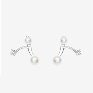 星点零星珍珠耳钉女小众设计高级感轻奢漂亮精致小巧S925银针耳环