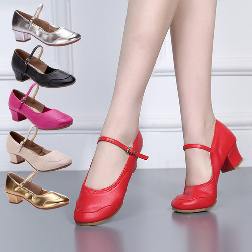 广场舞鞋跳舞鞋四季中跟广场舞鞋