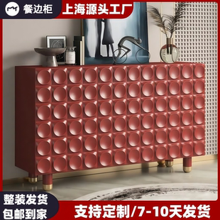 法式烤漆餐边柜实木艺术玄关柜台简约现代茶水柜收纳储物鞋柜整装