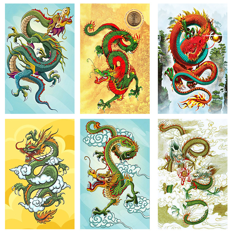 龙图挂画中国龙飞龙在天壁画青龙图招财镇宅客厅玄关画祥龙云海画