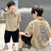 时尚 男童带领子短袖 帅气小学生 立体翻领夏季 爆款 12岁纯棉POLO衫