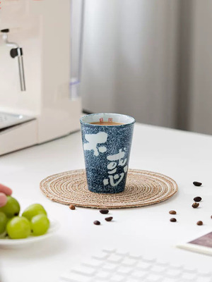 手绘杯子半日闲杯子创意陶瓷品茗杯家用可乐咖啡牛奶个人创新单杯