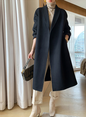 女装纸样F267秋冬羊绒双面呢青果领大衣外套服装裁剪图纸裁衣纸板