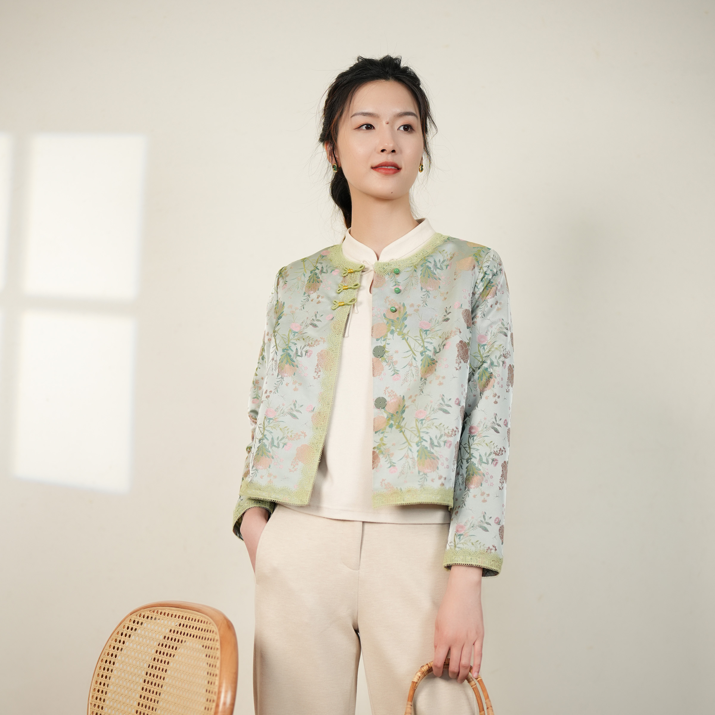 布符年秋季新款外套中式国风女装小香风舒适休闲日常时尚气质