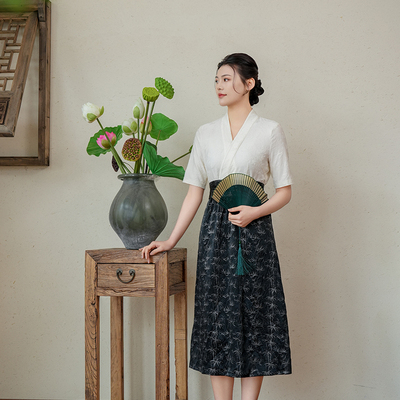 日常汉服布符连衣裙原创