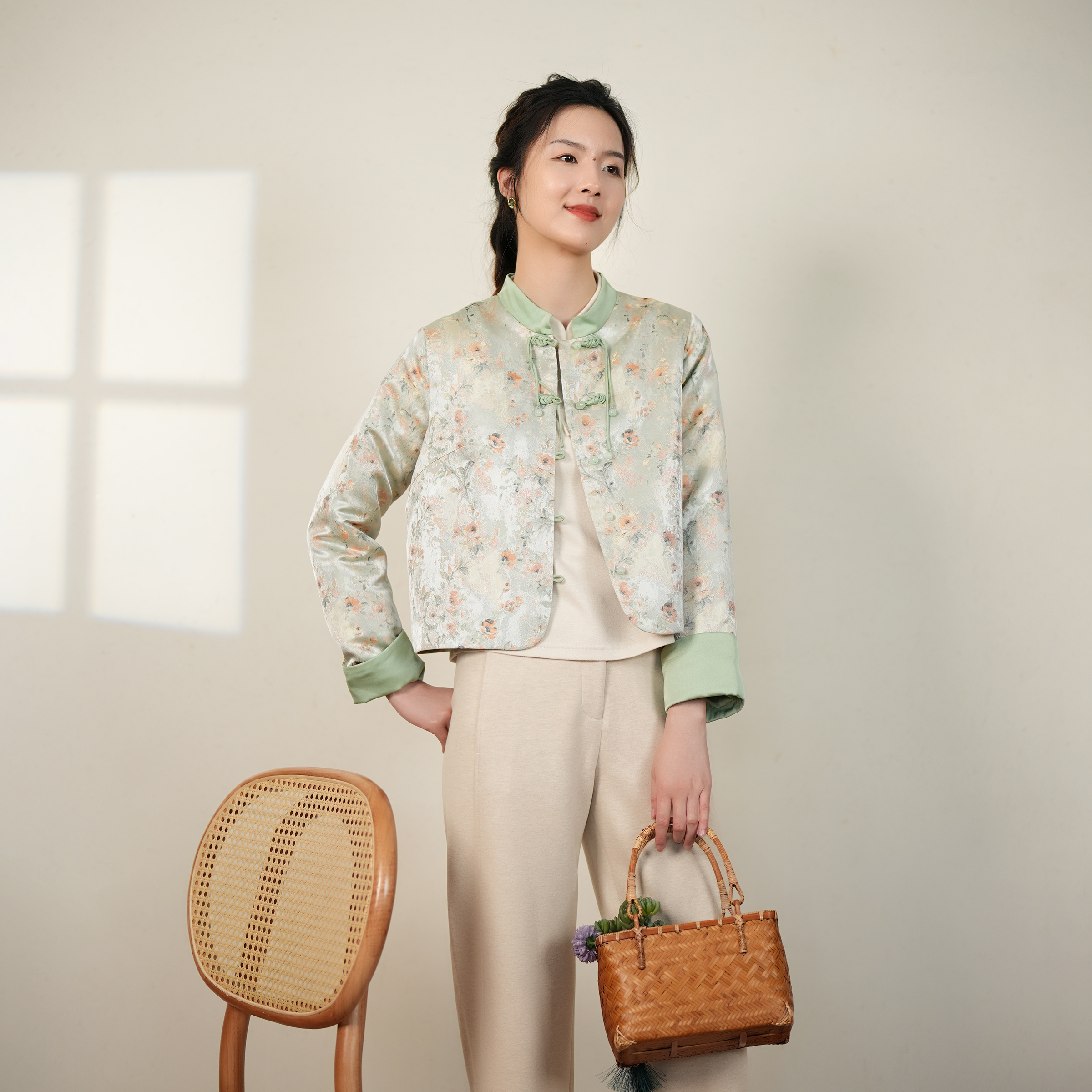 布符秋季新品手工流苏扣短外套新中式国风复古宽松文艺女装