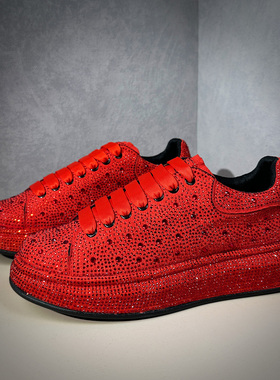 广州高级感定制男鞋红色满钻婚庆司仪亮面增高鞋痞帅夜店理发师鞋