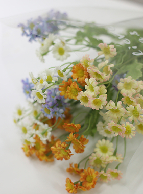 仿真花韩式餐桌摆设拍摄小雏菊
