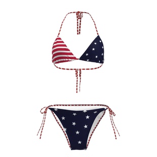 DK欧美性感比基尼泳衣小胸聚拢显大分体泳装绑带三角比基尼泳衣女