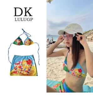 泳衣女2024新款 hellokitty可爱少女分体比基尼辣妹风性感小胸泳装