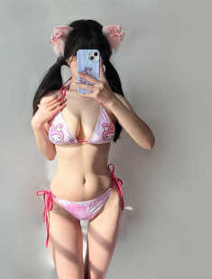 日系可爱少女甜美粉色性感套装 内衣聚拢三件套温泉比基尼泳衣辣妹