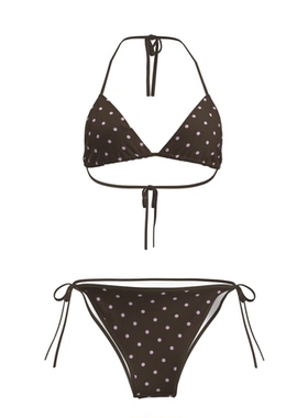 波点分体绑带比基尼两件套千禧y2k辣妹海边穿搭款爱颜值拍照泳衣