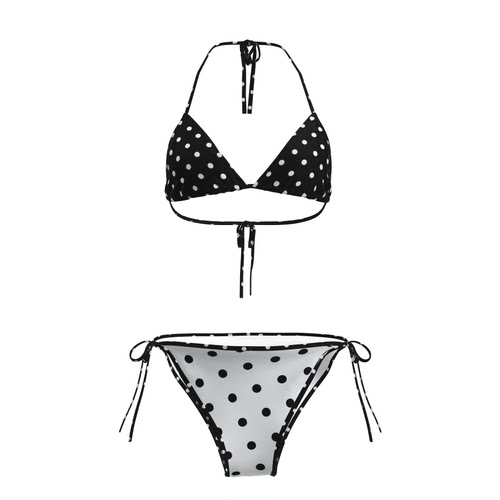 辣妹波点挂脖泡温泉比基尼内衣女