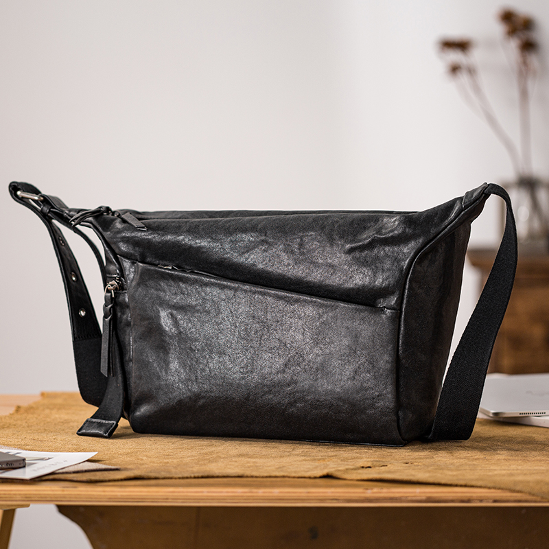 后步真皮单肩包大容量休闲斜挎包