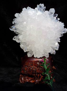 中国水晶矿石天然白水晶簇 白水晶柱摆件190*150MM1.4kg