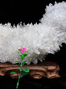 中国水晶矿石天然 白水晶簇 白水晶柱 摆件190*220mm 1.6kg