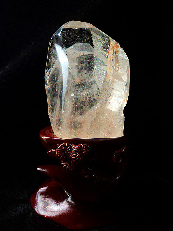 中国水晶矿石天然绿幽灵千层山金字塔白银山水晶柱220&times;100mm